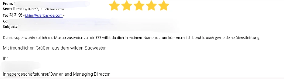 Dankschreiben der Firma E