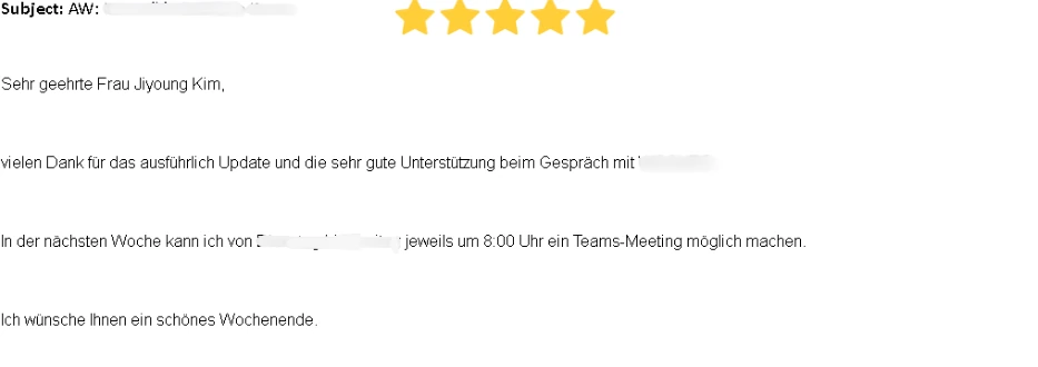 Dankschreiben der Firma L